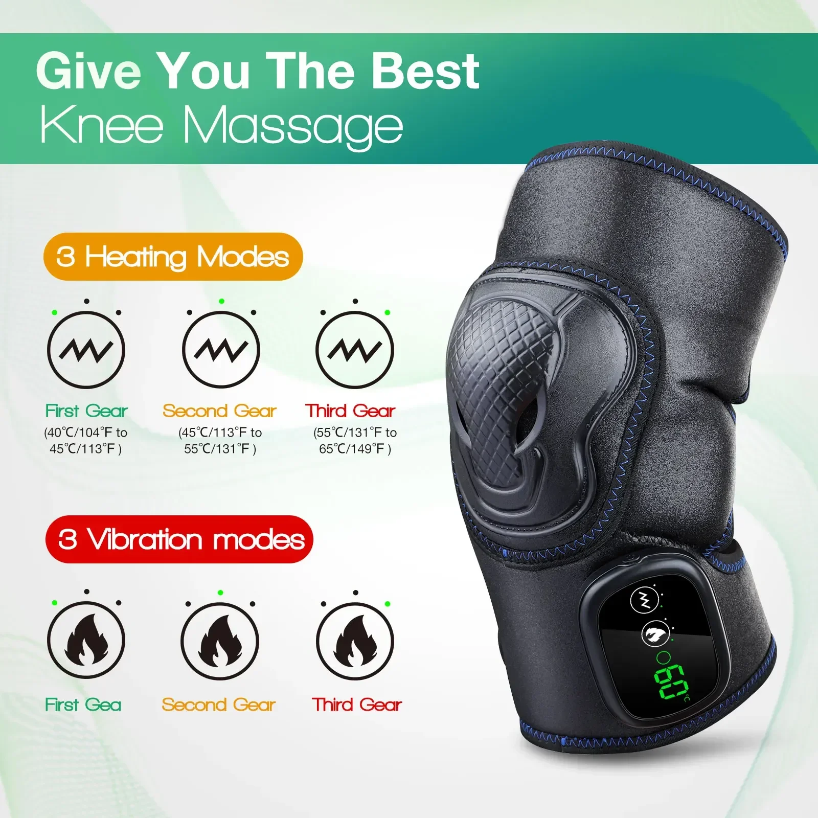 NEW Electrothermal Massager Relieves Arthritis Pain Knee Brace Supports Vibrating Knee Massage Relieves Pain 
NEW Electrothermal Massager Relieves Arthritis Pain Knee Brace Supports Vibrating Knee Massage Relieves Pain