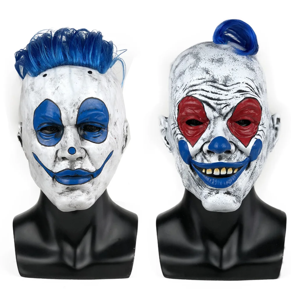 Funny Joker Mask Cosplay Adult Blue Hair Clown Full Face Latex Masks Helmet Halloween Party Costume Props
Funny Joker Mask Cosplay Adult Blue Hair Clown Full Face Latex Masks Helmet Halloween Party Costume Props
