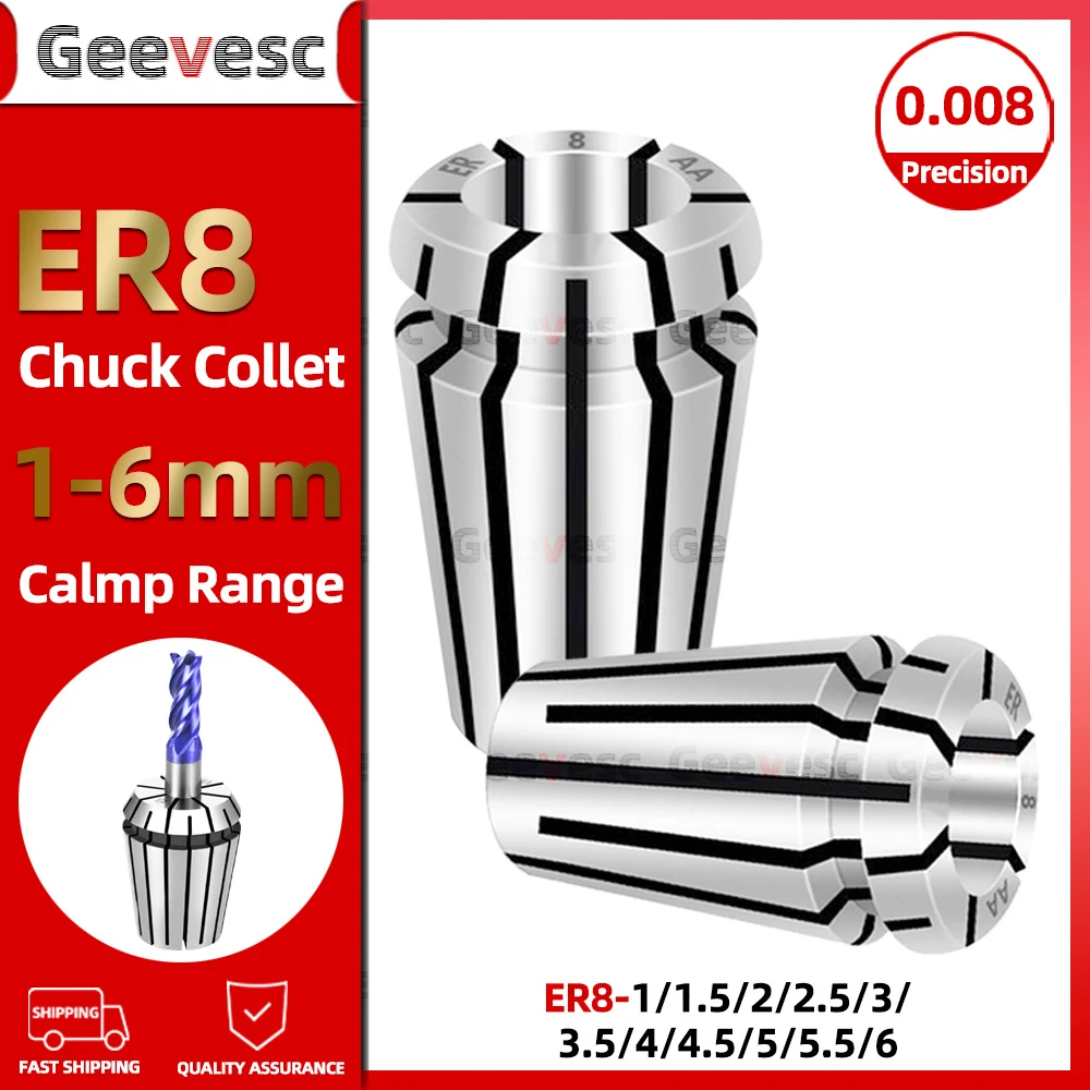 ER8 Collet Chuck er collet chuck ER8 collet er8 collet set 1mm 2mm 3mm 4mm 5mm 3.175mm 6mm AA UP Collet ER Spring nut chuck
ER8 Collet Chuck er collet chuck ER8 collet er8 collet set 1mm 2mm 3mm 4mm 5mm 3.175mm 6mm AA UP Collet ER Spring nut chuck