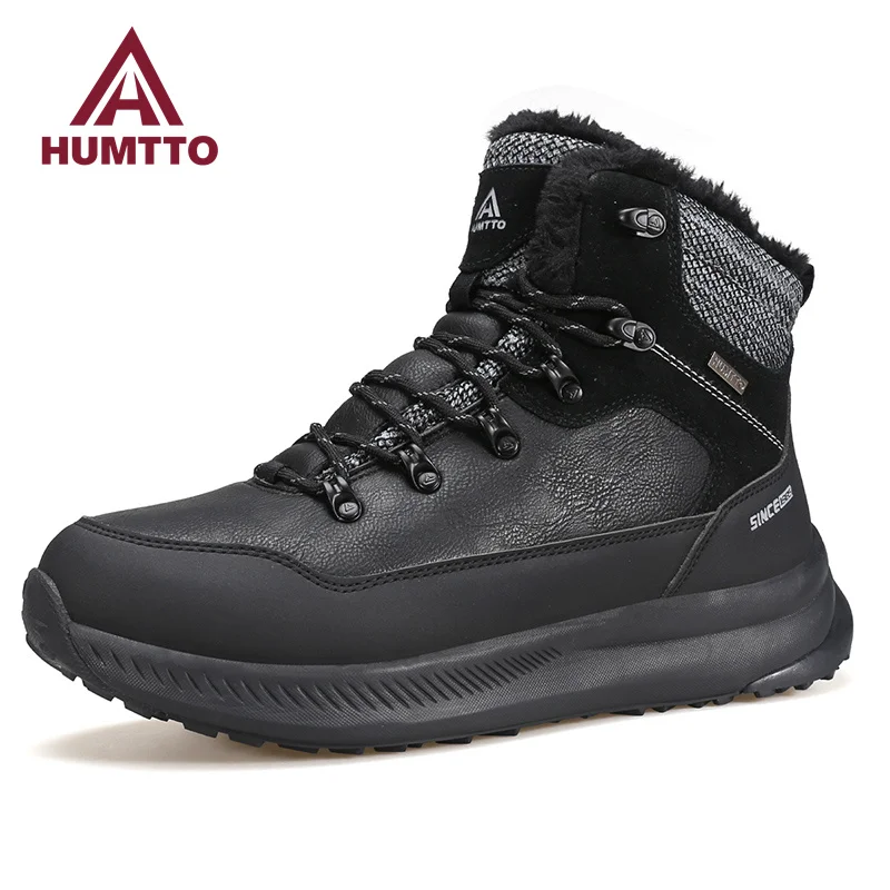 

HUMTTO Leather Hiking Shoes Winter Sports Camping Snow Boots for Men Luxury Designer Outdoor Climbing Trekking Sneakers Men's