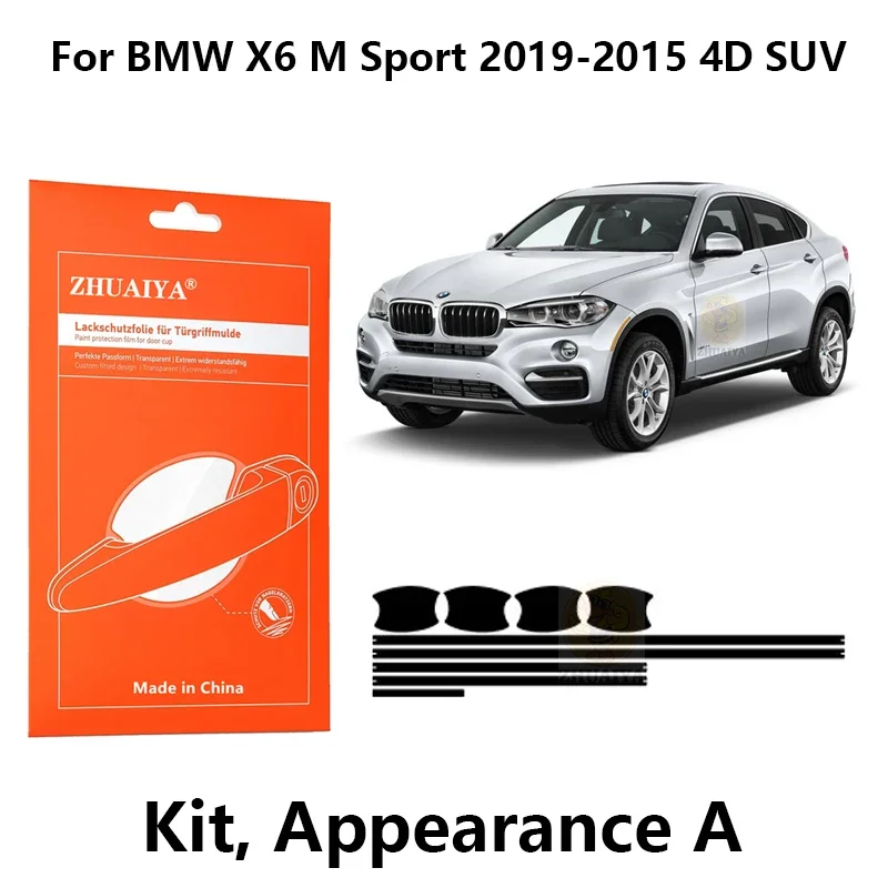 

Защитная пленка ZHUAIYA для красок дверной ручки, ТПУ PPF для BMW X6 M Sport 2019-2015 4D SUV, автомобильные аксессуары