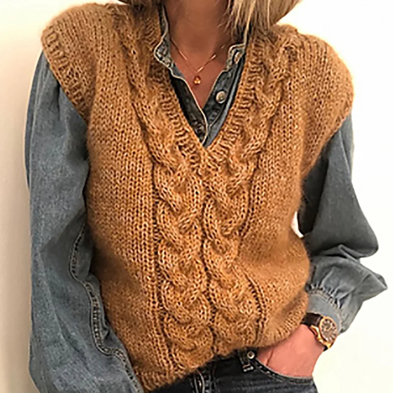 Vintage Knit Sweaters for Women V Neck Argyle Sweater Vest Woman Long Sleeve Sweater Vest Knitted Sleeveless Sweater Vest Female
Vintage Knit Sweaters for Women V Neck Argyle Sweater Vest Woman Long Sleeve Sweater Vest Knitted Sleeveless Sweater Vest Female