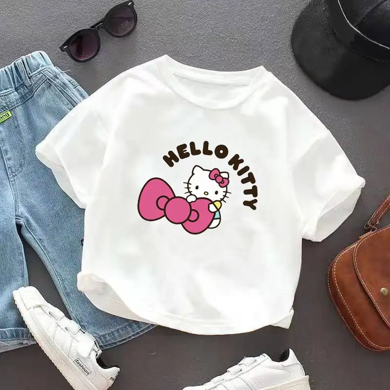 Sanrio Girls Short Sleeve T-Shirt Summer Cotton Half Sleeve Round Neck Casual Top Cartoon Hello Kitty Children's Clothing Gift
Sanrio Girls Short Sleeve T-Shirt Summer Cotton Half Sleeve Round Neck Casual Top Cartoon Hello Kitty Children's Clothing Gift