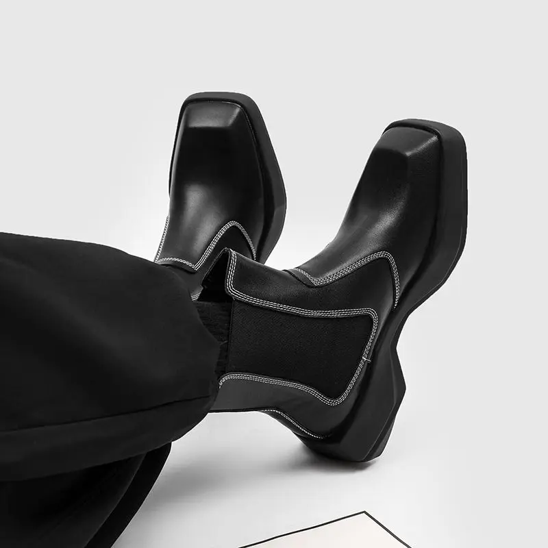 Niche Chelsea Men Platform Smoke Pipe High-Top Leather Shoes British Style Fashion Ankle Boots
Niche Chelsea Men Platform Smoke Pipe High-Top Leather Shoes British Style Fashion Ankle Boots