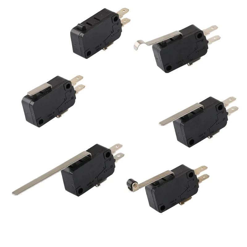 

5pcs 16A 250VAC Micro Limit Switch NONC COM 3 pins Roller Lever Arc Touch Tact Switch 52mm 28mm 6.3mm SPDT Contact Microswitch