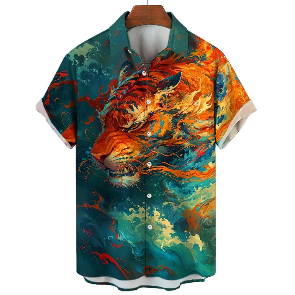 Tiger Shirts For Men 3d Animal Printed Loose Oversized Shirt Beach Party Blouse High-Quality Men's Clothing Street Harajuku Tops
Tiger Shirts For Men 3d Animal Printed Loose Oversized Shirt Beach Party Blouse High-Quality Men's Clothing Street Harajuku Tops