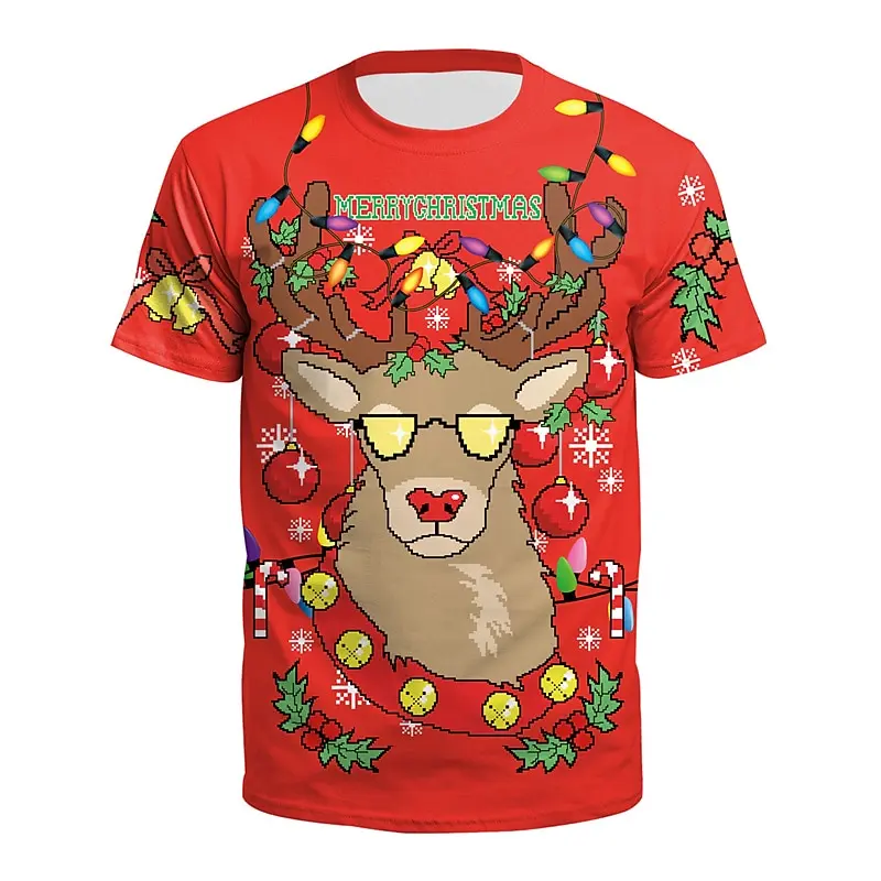 Christmas Series Elk 3D Printed Men's And Women's Fashion Santa Claus Short Sleeve Children's T-shirt New Party Loose Oversized
Christmas Series Elk 3D Printed Men's And Women's Fashion Santa Claus Short Sleeve Children's T-shirt New Party Loose Oversized