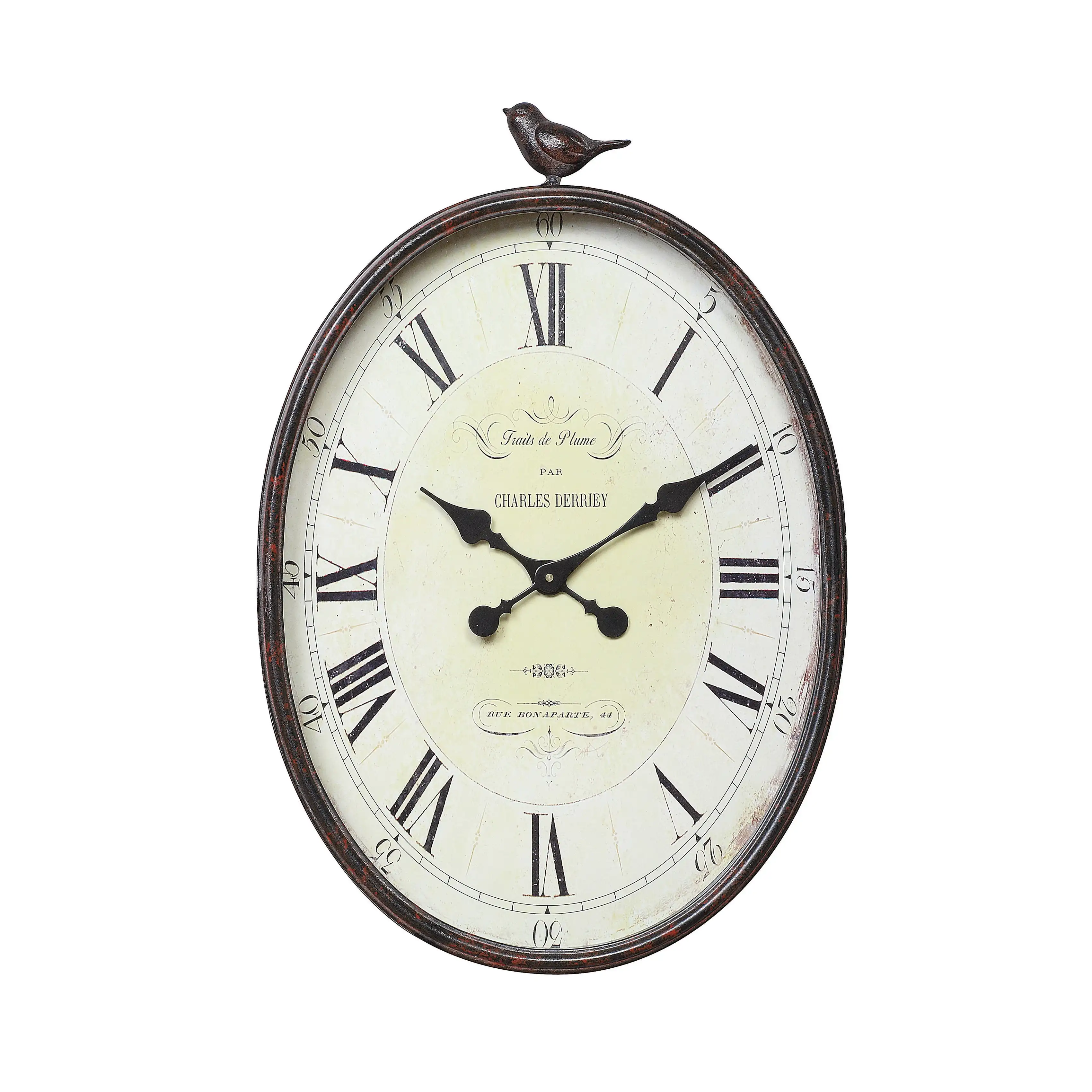 Woven Paths 17" X 25.25" Oval Antique Style Black with Bird Durable Low-profil Luxurious Colorfast Metal Wall Clock
Woven Paths 17" X 25.25" Oval Antique Style Black with Bird Durable Low-profil Luxurious Colorfast Metal Wall Clock