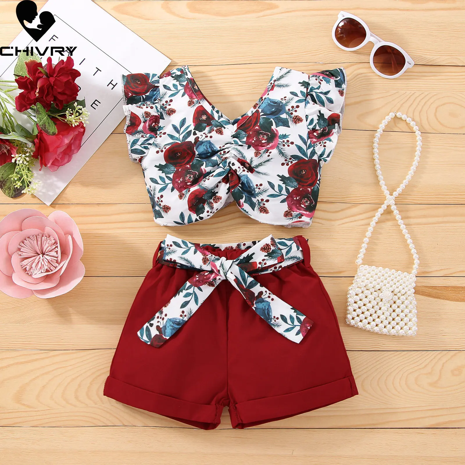 Summer Girls Clothing Sets New 2023 Baby Girl Floral Print Sleeveless V-neck Tops with Solid Shorts Kids Fashion Clothes
Summer Girls Clothing Sets New 2023 Baby Girl Floral Print Sleeveless V-neck Tops with Solid Shorts Kids Fashion Clothes