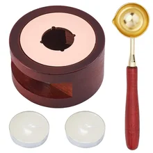 1Set Wood Sealing Wax Furnace Tool with Brass Wax Sticks Melting Spoon and Candle for Melting Wax Seal Sticks Mix Color 4pcs/set 
1Set Wood Sealing Wax Furnace Tool with Brass Wax Sticks Melting Spoon and Candle for Melting Wax Seal Sticks Mix Color 4pcs/set