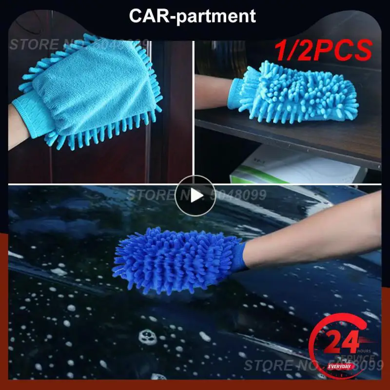 

1/2PCS Car Cleaning Glove Microfiber Car Wash Handschoenen Car Cleaning Tool Multifunctionele Cleaning Glove Car Wash