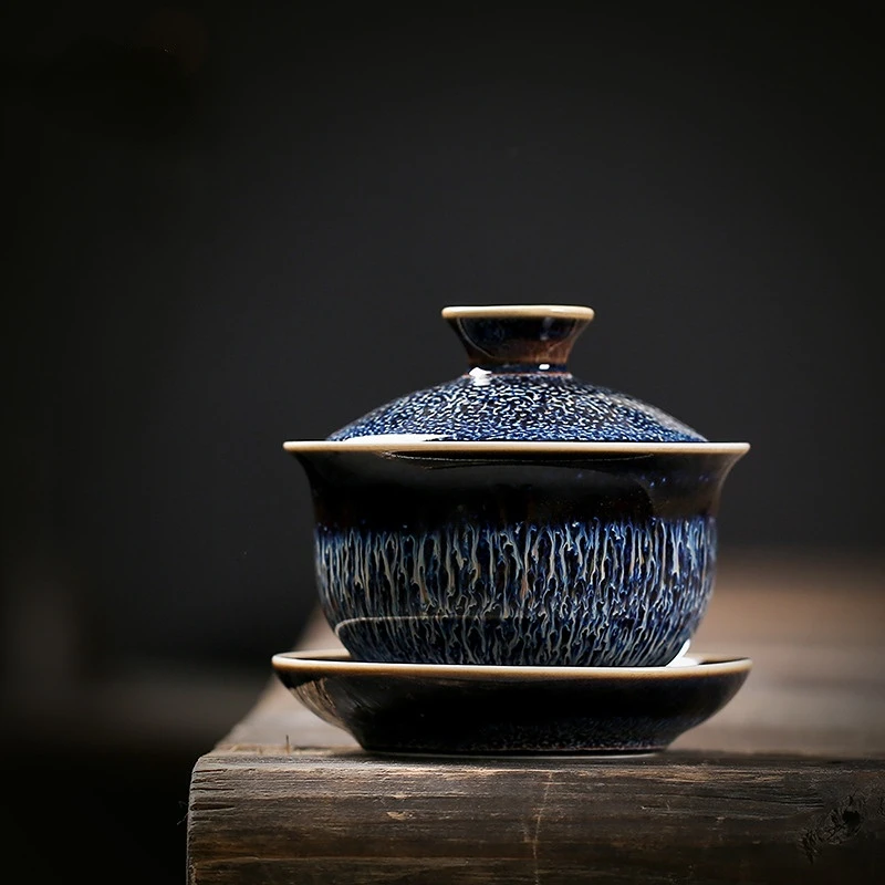 Tea Set Gaiwan Tureen Jianzhan Chawan Infuser Tibetan Kung Fu Tea Set Cover Bowl Cup Jian Glaze Trinity Single Large Household
Tea Set Gaiwan Tureen Jianzhan Chawan Infuser Tibetan Kung Fu Tea Set Cover Bowl Cup Jian Glaze Trinity Single Large Household