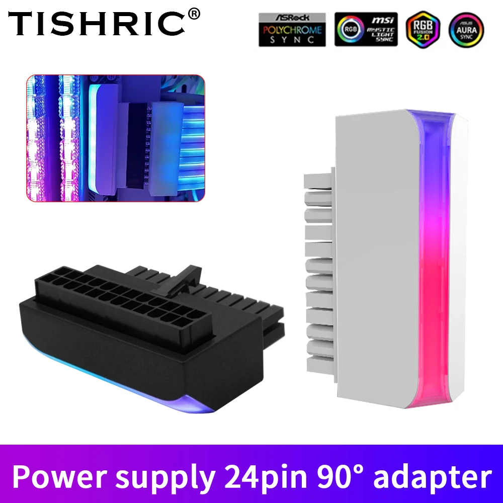 TISHRIC ATX 24 Pin To 90 Degree 5V ARGB Plug Adapter Motherboard PowerSupply Cable Connector Plug And Play Mounting Accessessory
TISHRIC ATX 24 Pin To 90 Degree 5V ARGB Plug Adapter Motherboard PowerSupply Cable Connector Plug And Play Mounting Accessessory