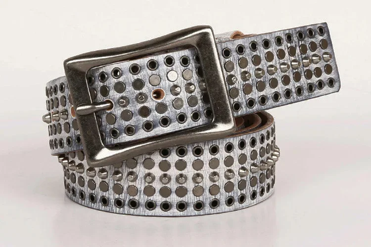 

Free Shipping,natural cowhide buckle belt.all-life quality genuine leather rivets belts,vintage mens metal punk style belt.