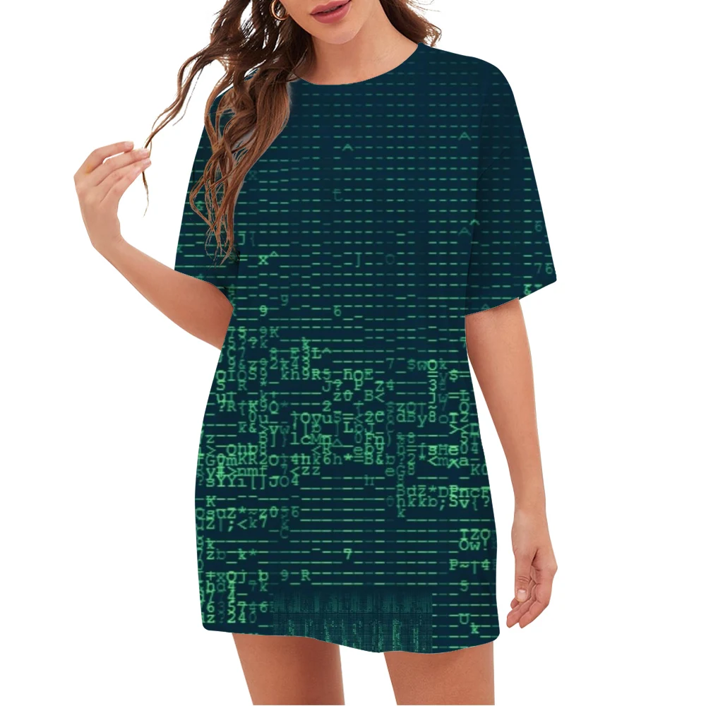 

CLOOCL Women T-shirt Modern Computer Programming Code 3D Printed Loose Casual Short Sleeve Crew Neck Tee Fashion Female Tops