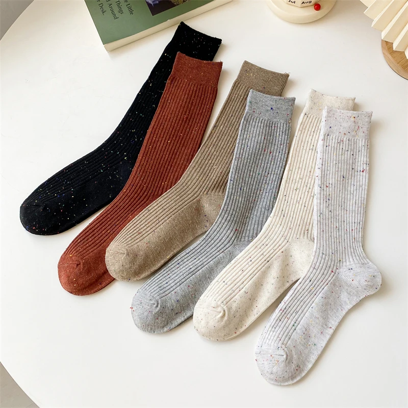 

Women's Long Socks High Quality Spring Autumn Middle Tube Candy Color Korean Style Trend Elegant Crew Socks For Women