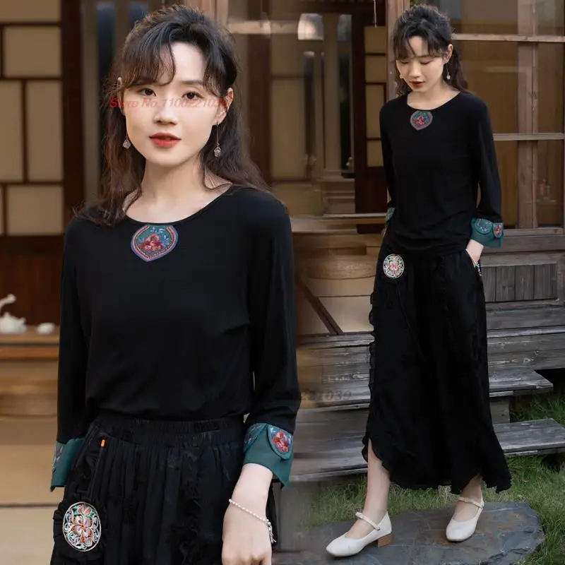 2024 flower embroidery lady casual o neck shirts traditional tang shirt vintage hanfu tops chinese national chiffon base shirts
2024 flower embroidery lady casual o neck shirts traditional tang shirt vintage hanfu tops chinese national chiffon base shirts