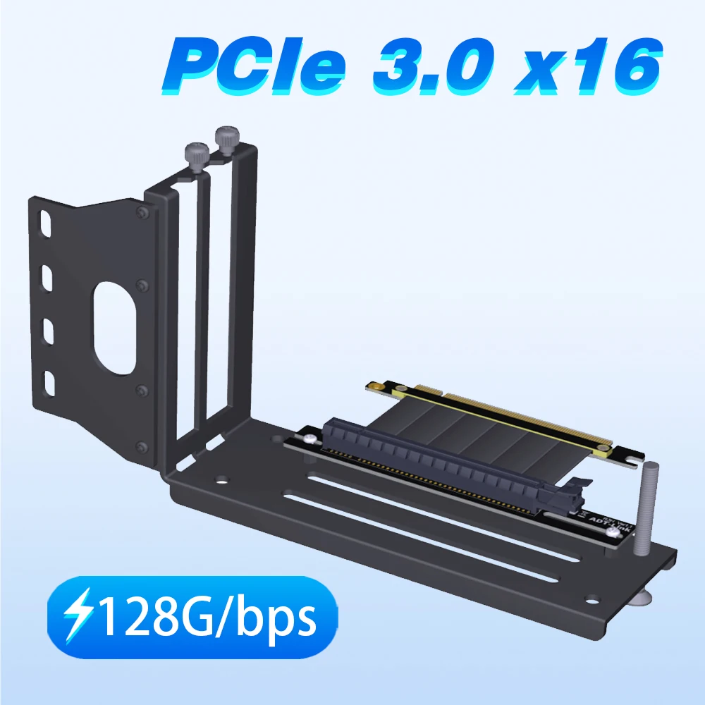 Graphics Cards Vertical Bracket PCIe 3.0 x16 graphics video card to PCIe 3.0 x16 slot extension cable for ATX chassis
Graphics Cards Vertical Bracket PCIe 3.0 x16 graphics video card to PCIe 3.0 x16 slot extension cable for ATX chassis