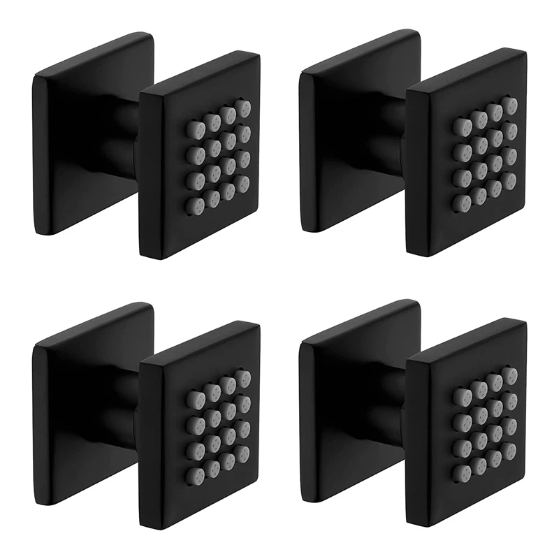 4 Pcs Brass Square Body Spray Shower Jets High Pressure Adjustable Massage Spa Side Sprayer In Wall, Matte Black
4 Pcs Brass Square Body Spray Shower Jets High Pressure Adjustable Massage Spa Side Sprayer In Wall, Matte Black