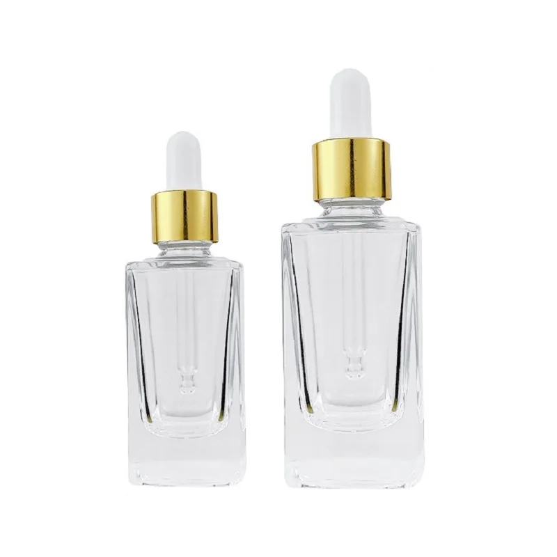 10pcs Cosmetic Serum Essential Oil Vials Gold Ring White Top 15ml 30ml Refillable Bottle Empty Square Clear Glass Dropper Bottle
10pcs Cosmetic Serum Essential Oil Vials Gold Ring White Top 15ml 30ml Refillable Bottle Empty Square Clear Glass Dropper Bottle