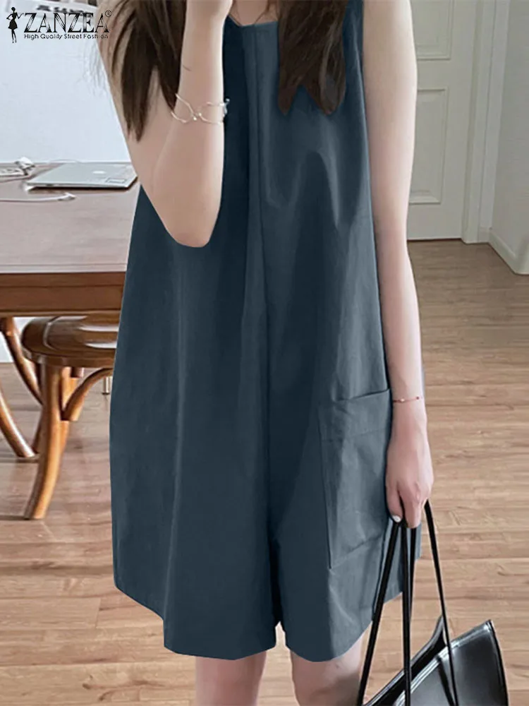 Комбинезон ZANZEA женский с круглым вырезом, модный однотонный короткий Ромпер, повседневный свободный праздничный комбинезон, короткий костюм с широкими штанинами, на лето
Комбинезон ZANZEA женский с круглым вырезом, модный однотонный короткий Ромпер, повседневный свободный праздничный комбинезон, короткий костюм с широкими штанинами, на лето