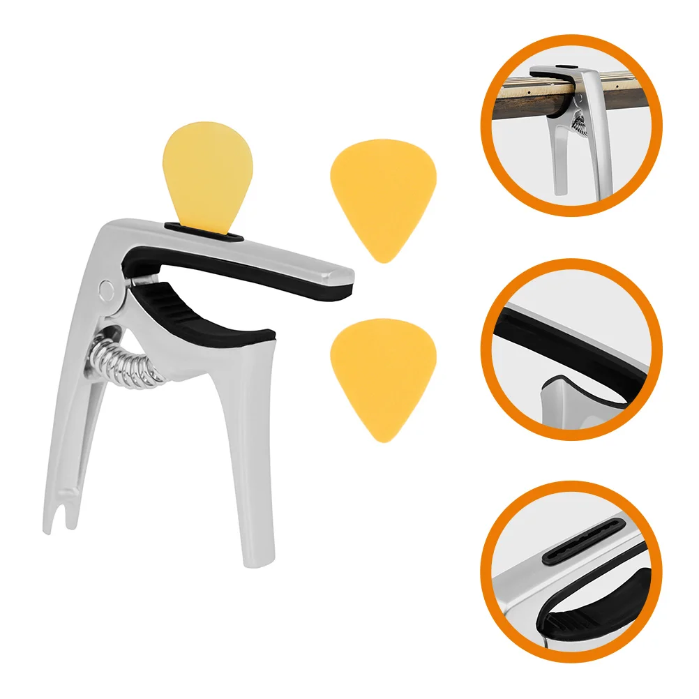 Guitar Tuning Clip Guitar Capo Universal Metal Capo Multifunctional Turning Capo with Guitar Picks
Guitar Tuning Clip Guitar Capo Universal Metal Capo Multifunctional Turning Capo with Guitar Picks