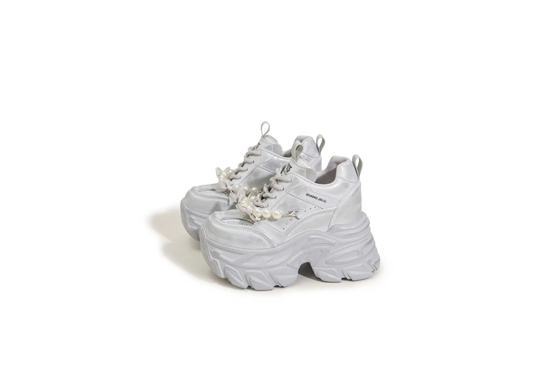 AUTUSPIN High Platform Chunky Shoes 2025 Women Fashion Beads Chains Decoration Sneakers Korean Style Female Vulcanized Shoes 66 S5e41f1db30854cef8fa23d00c2f5c420Y