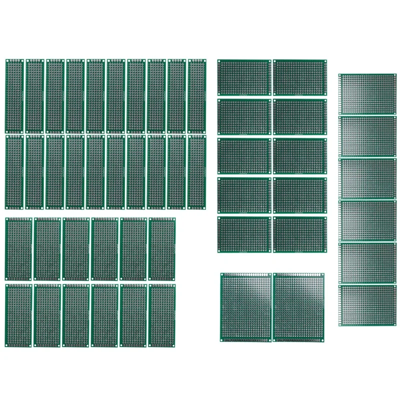 50 Pcs Double Sided PCB Board Prototype Kit Soldering 5 Size, Universal Printed Circuit Board For DIY Electronic Project
50 Pcs Double Sided PCB Board Prototype Kit Soldering 5 Size, Universal Printed Circuit Board For DIY Electronic Project