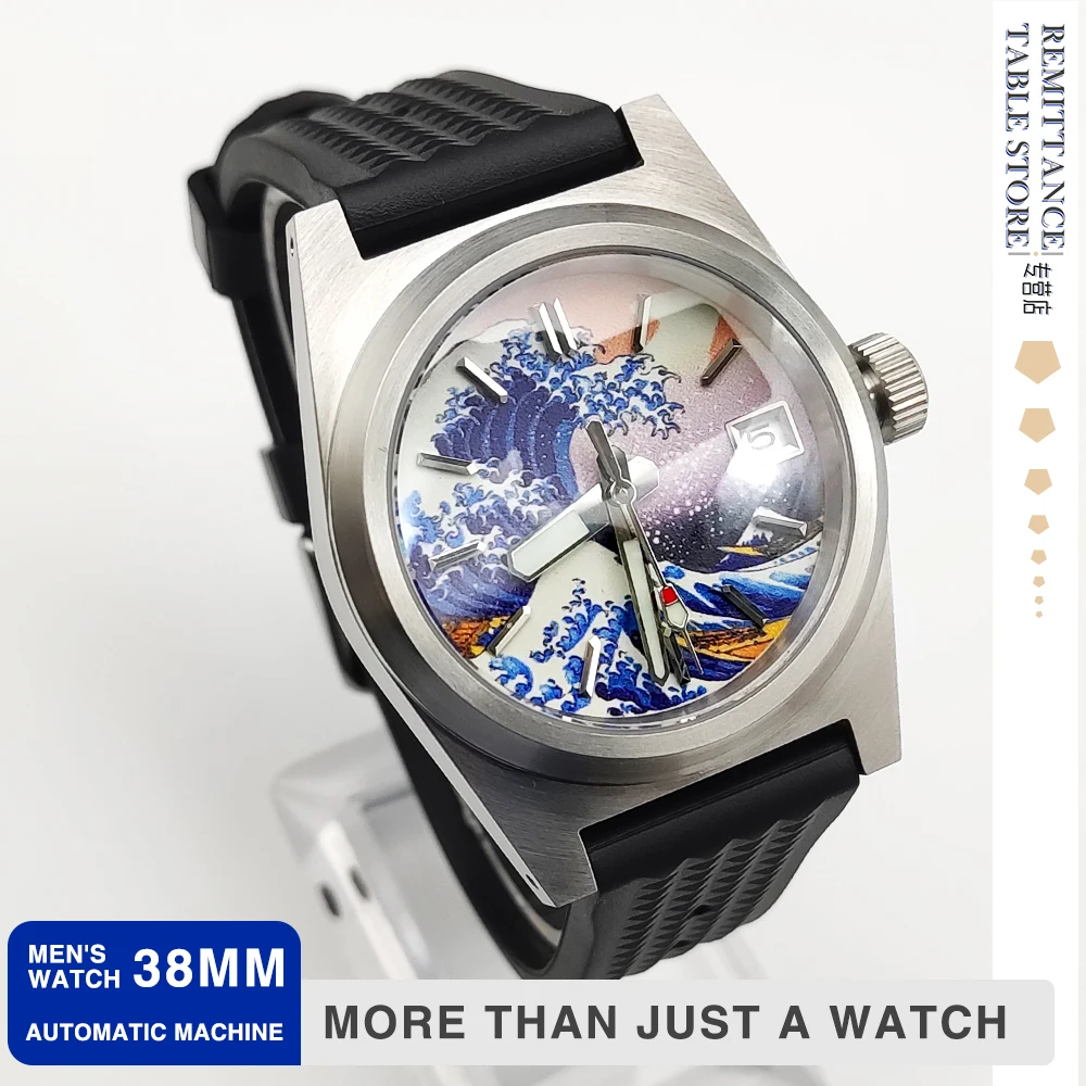 Top Brand Luxury Men's Watch 38mm Waterproof NH35 Automatic Mechanical Watch Using Sapphire Glass Kanagawa Full Luminous Dial
Top Brand Luxury Men's Watch 38mm Waterproof NH35 Automatic Mechanical Watch Using Sapphire Glass Kanagawa Full Luminous Dial