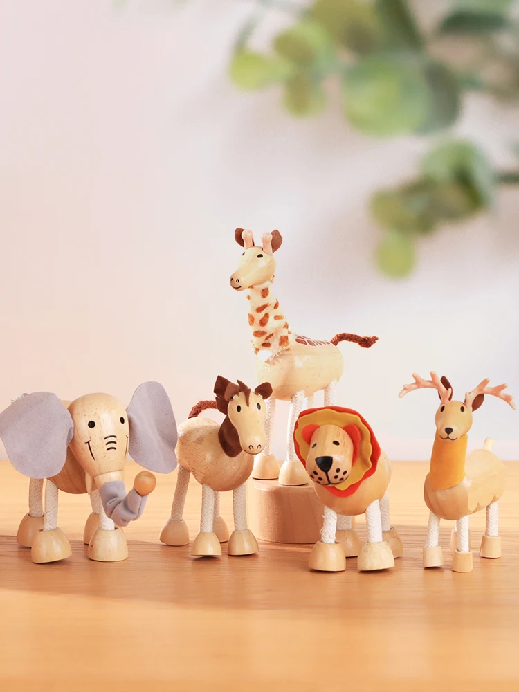 

Modern Simple Wooden Animal Ornaments Cute Animal Knick-knacks Creative Living Room Bedroom Children's Room