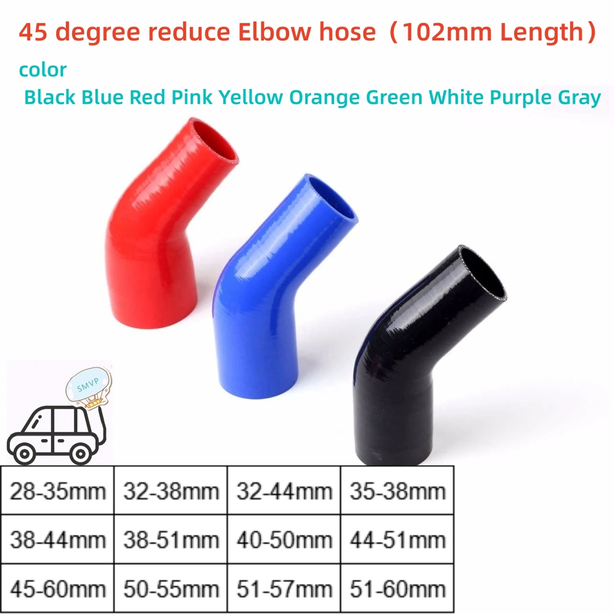 ID 28 32 35 38 40 44 45 50 51 55 57 60MM 45 degree Reduce Silicone Elbow Hose Car Accessories Cold Air Intake Hose 3-ply
ID 28 32 35 38 40 44 45 50 51 55 57 60MM 45 degree Reduce Silicone Elbow Hose Car Accessories Cold Air Intake Hose 3-ply