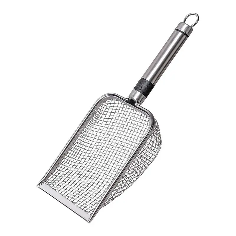 

Cat Scooper For Litter Box Stainless Steel Kitten Scooper Litter Box Scoop For Poop Sifting Non-Stick Large Scooper With Long