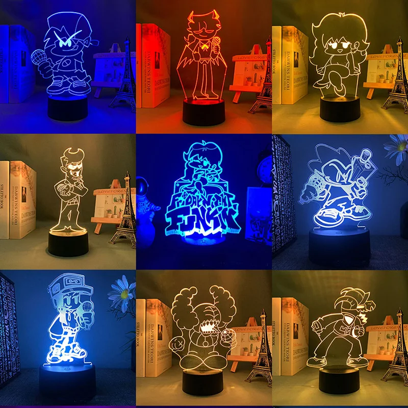Game fnf Friday Night Funkin 3d led lamp for bedroom night lights action figure avatar room decor cute lover gift luces
Game fnf Friday Night Funkin 3d led lamp for bedroom night lights action figure avatar room decor cute lover gift luces