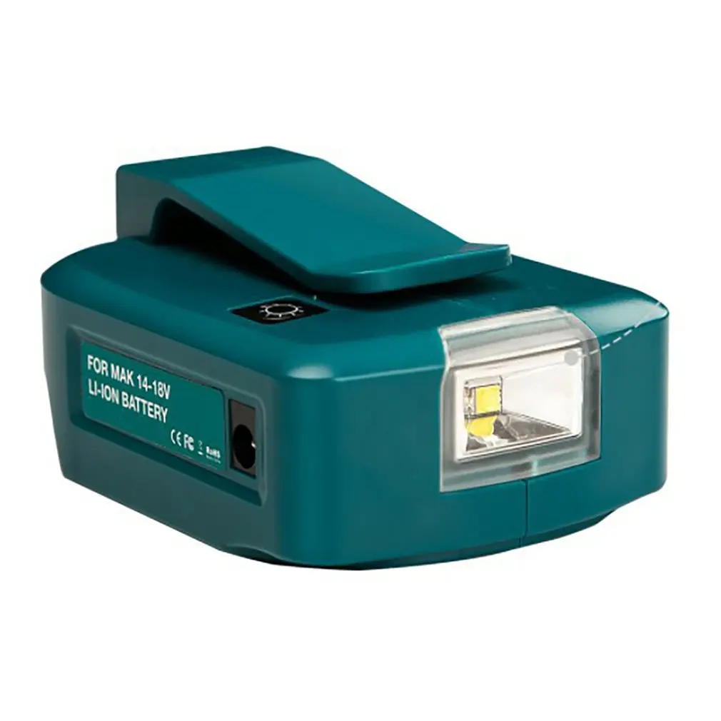14.4V/18V Li-on Battery Dual USB Port with LED Light Spotlight Outdoor Flashlight for Makita Batteries
14.4V/18V Li-on Battery Dual USB Port with LED Light Spotlight Outdoor Flashlight for Makita Batteries