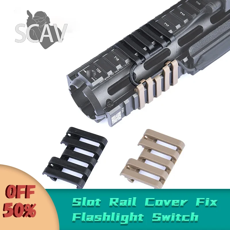 

WADSN Greenbase 5 Slot Rail Cover Fix Flashlight Switch Tail With Wire Loom Flashlight Accessories Picatinny Rail Wireway