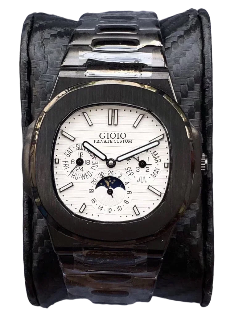 Luxury Mens Automatic Mechanical Watch Sapphire Stainless Steel Dual Time Transparent Moon Phase Black Blue Grey
Luxury Mens Automatic Mechanical Watch Sapphire Stainless Steel Dual Time Transparent Moon Phase Black Blue Grey
