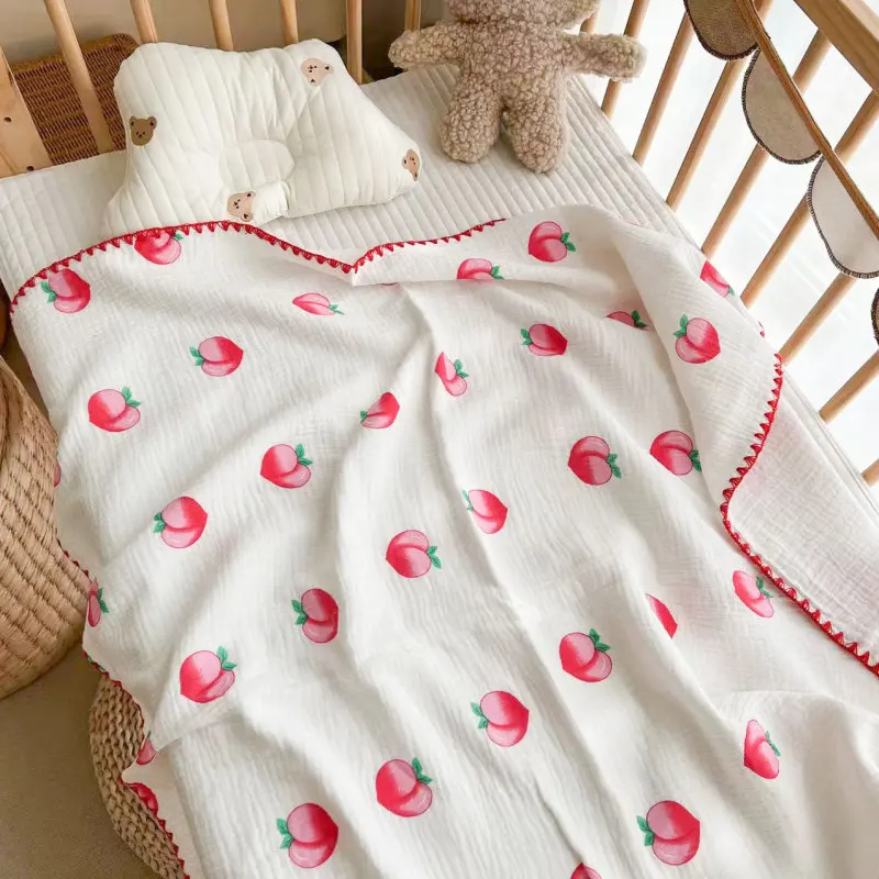 

Одеяло для новорожденных весеннее тонкое 4-слойное Марлевое мягкое дышащее детское банное полотенце для улицы ветрозащитное теплое одеяло