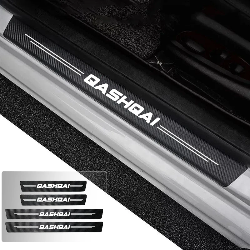 

Car Door Sill Carbon Fiber Sticker Threshold Side Anti Scratch Waterproof For Nissan Qashqai Trunk Bumper Scratch Guards Decals