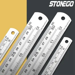 Dropship 1pc Stainless Steel Ruler, 6 8 12 20Inch, Steel Ruler