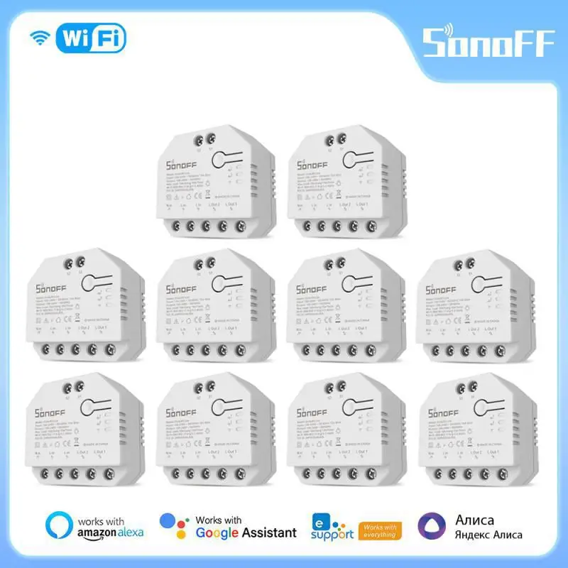 1-10PCS SONOFF DUALR3/Dual R3 Lite Relay Module DIY MINI Power Metering Smart Switch Two Way Control Via EWeLink Alexa Google
1-10PCS SONOFF DUALR3/Dual R3 Lite Relay Module DIY MINI Power Metering Smart Switch Two Way Control Via EWeLink Alexa Google