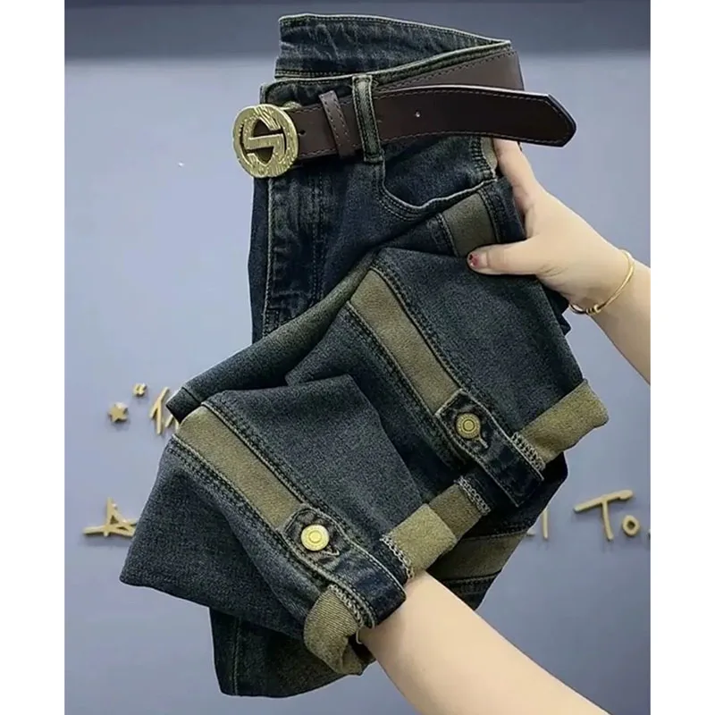 

Spring Autumn Fashion Harem Jeans Women High Waist Loose Be All-Match Straight Denim Pants Female Jean Ankle-Length Trousers