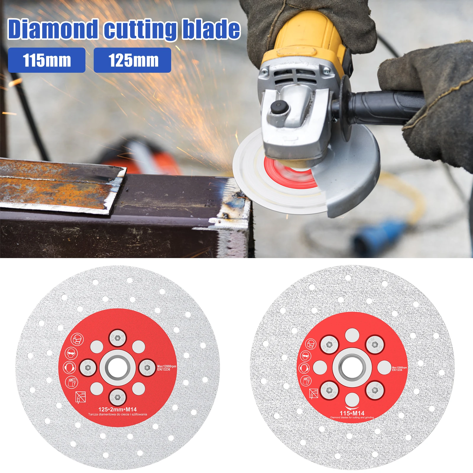 Diamond Grinding Wheel 115/125mm High Manganese Steel Marble Cutting Grinding Disc Wear-Resistant Round Metal Cutting Disc Blade
Diamond Grinding Wheel 115/125mm High Manganese Steel Marble Cutting Grinding Disc Wear-Resistant Round Metal Cutting Disc Blade