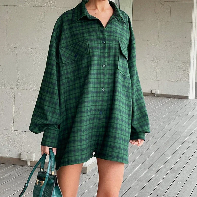 PASSIONNÉ Vintage Plaid Shirts for Women Lapel Long Sleeve Hit-color Oversize Blouse Female Casual Fashion 2023 Autumn New
PASSIONNÉ Vintage Plaid Shirts for Women Lapel Long Sleeve Hit-color Oversize Blouse Female Casual Fashion 2023 Autumn New