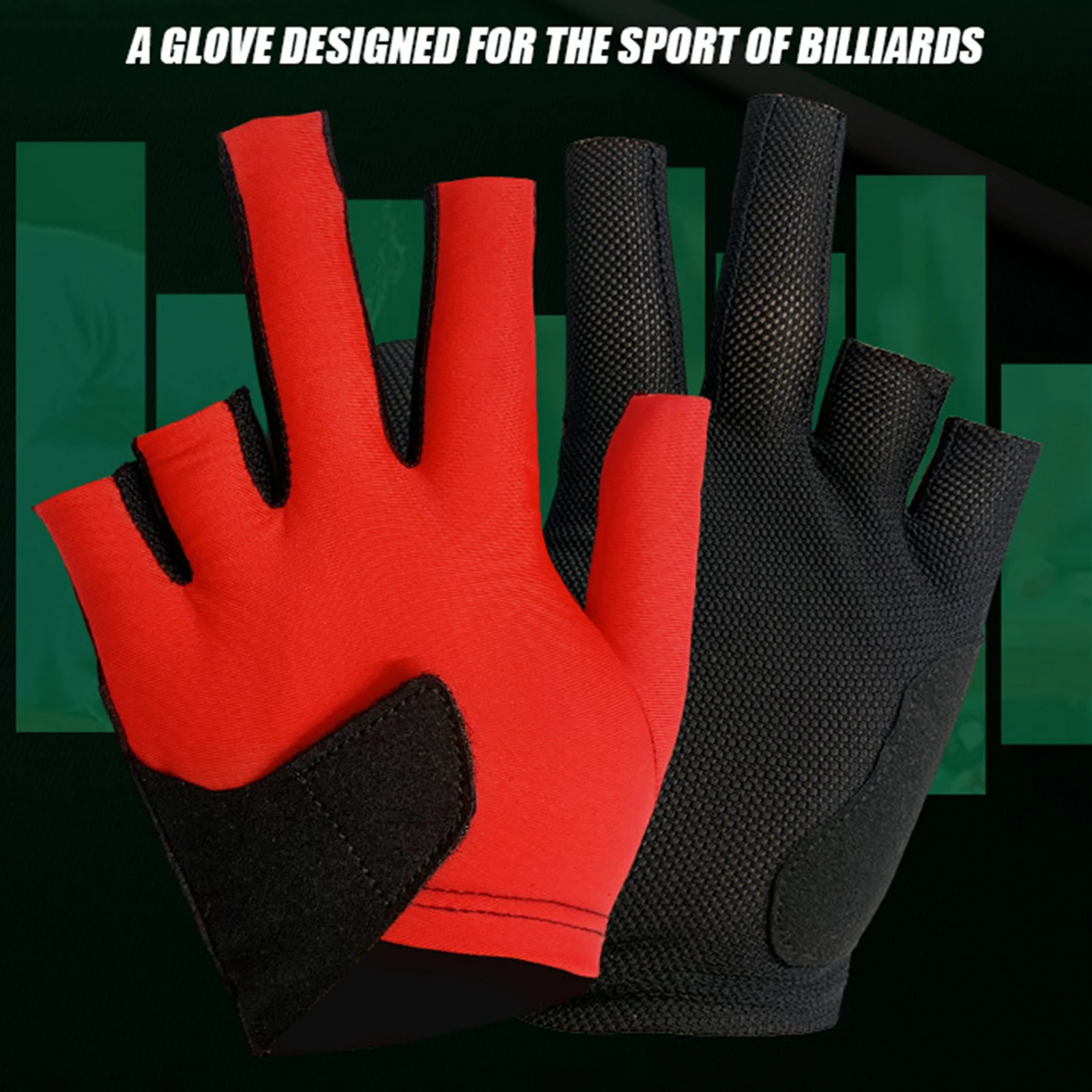 

Separate Finger Gloves Snooker Cue Glove Left Hand Practice Billiard Fitness Accessories Non Slip Durable Cue Pool Gloves