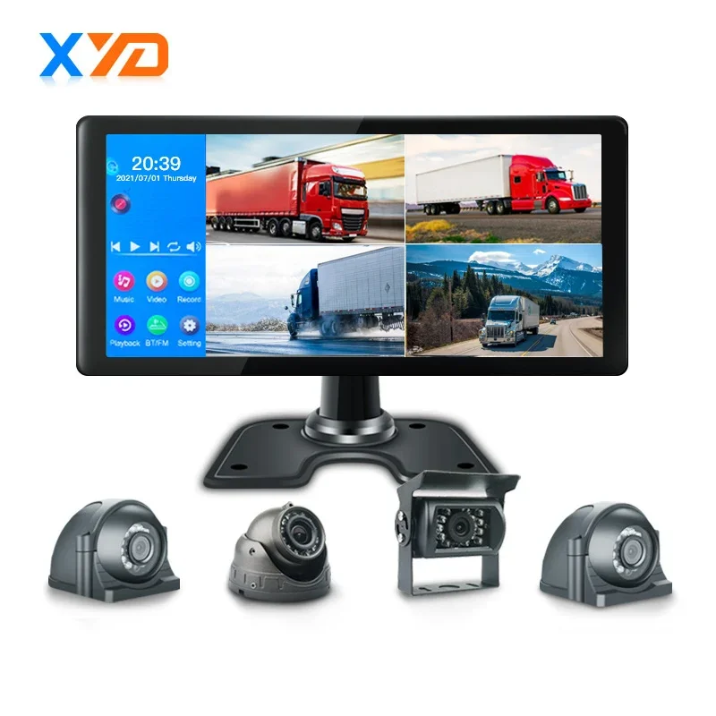 

New Car Dvr 4ch Camera Lens 10.36 Inch Dashboard Rearview Mirror 720p Drive Video Recorder Dash Cam for Taxi Truck Logistic