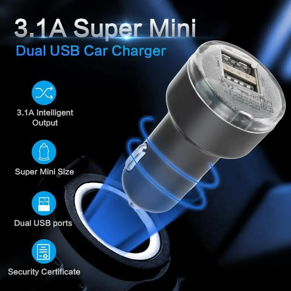 Портативный универсальный USB-адаптер для автомобильного зарядного устройства с двумя портами для Iphone
Портативный универсальный USB-адаптер для автомобильного зарядного устройства с двумя портами для Iphone