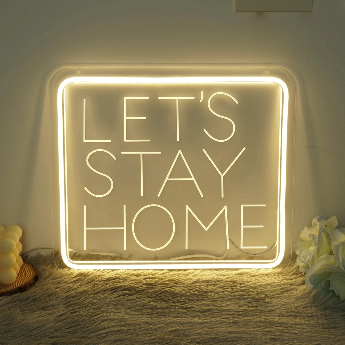 Let's Stay Home Neon Sign | LED Engraving Neon Light | Custom Neon Signs | Home Room Party Wall Decor
Let's Stay Home Neon Sign | LED Engraving Neon Light | Custom Neon Signs | Home Room Party Wall Decor
