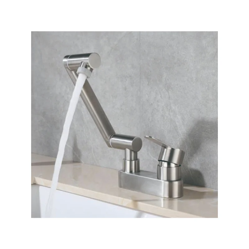304 Stainless Steel Bathroom Sink Faucet Deck Installation 360 Degree Bathroom Accessories Rotary Brush Cold and Hot Water Mixer
304 Stainless Steel Bathroom Sink Faucet Deck Installation 360 Degree Bathroom Accessories Rotary Brush Cold and Hot Water Mixer