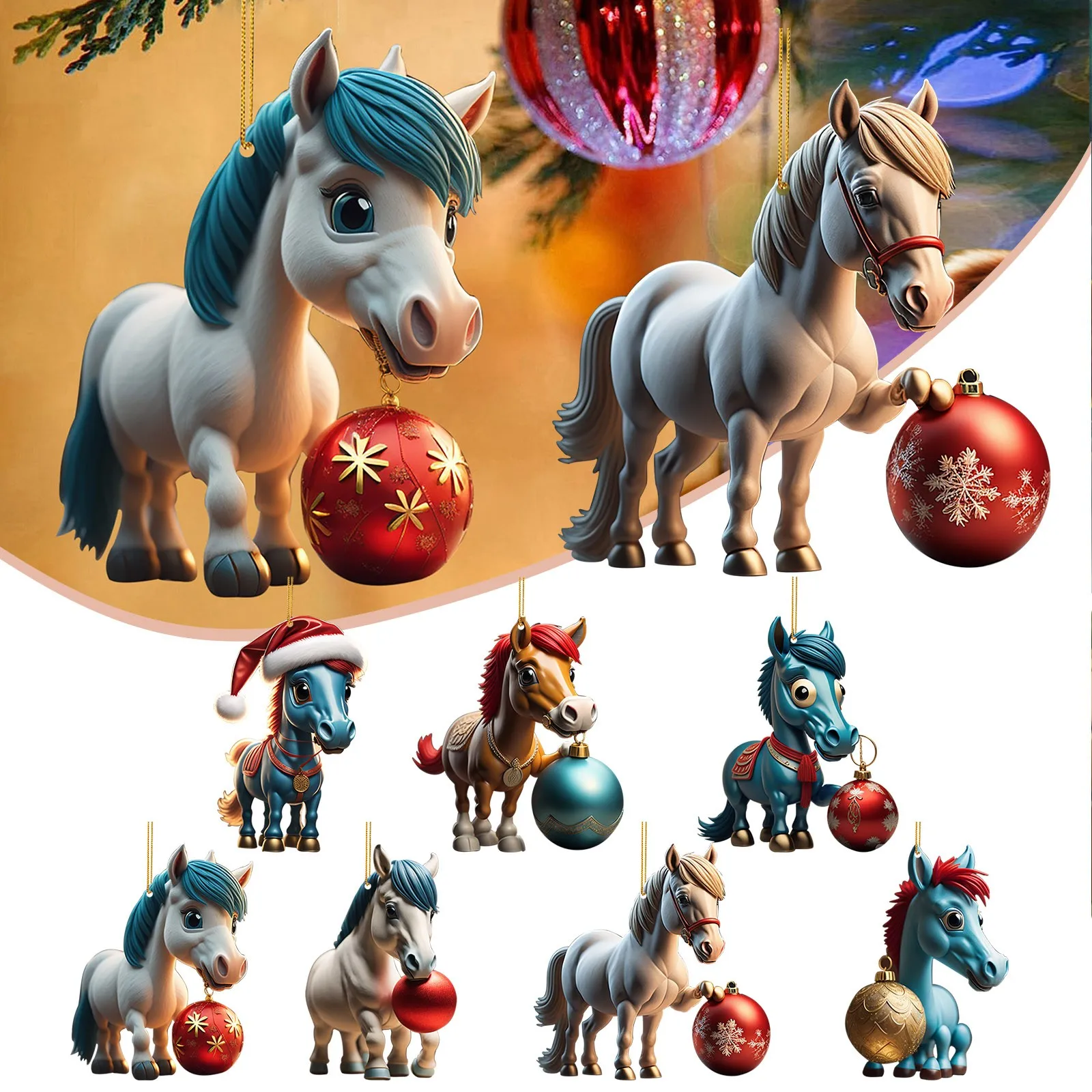 Christmas Ornaments Cute Cartoon Horse Xmas Tree Hanging Pendant Christmas Decoration For Home Party Supplies New Year 2024 Gift
Christmas Ornaments Cute Cartoon Horse Xmas Tree Hanging Pendant Christmas Decoration For Home Party Supplies New Year 2024 Gift