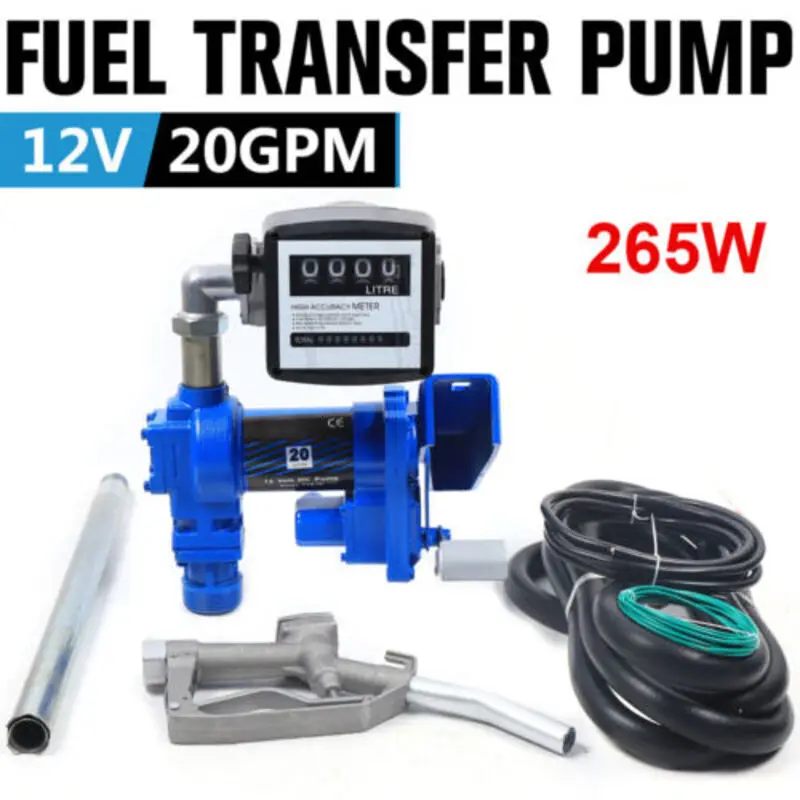 

20GPM 12V Diesel Gasoline Fuel Transfer Pump With Gallon Meter Explosion Proof